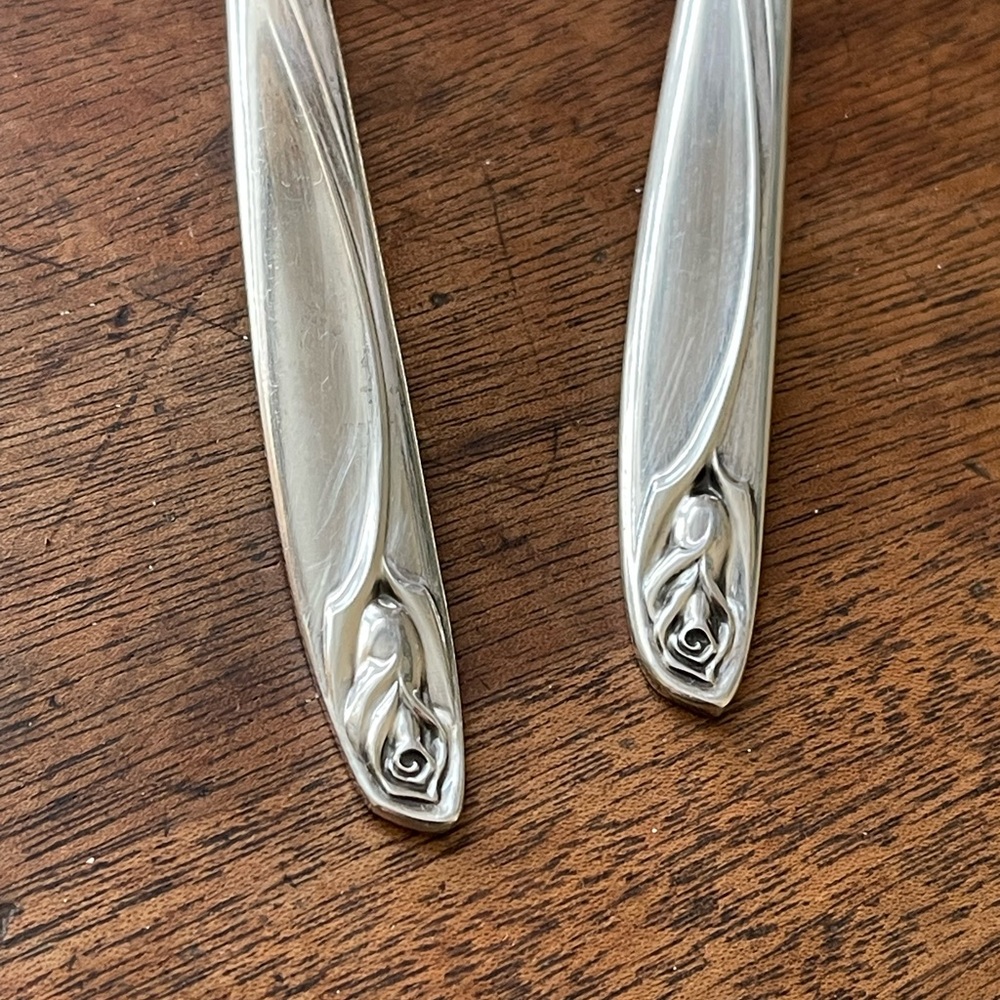 MCM silver plated salad spoon and fork - Picture 2 of 5